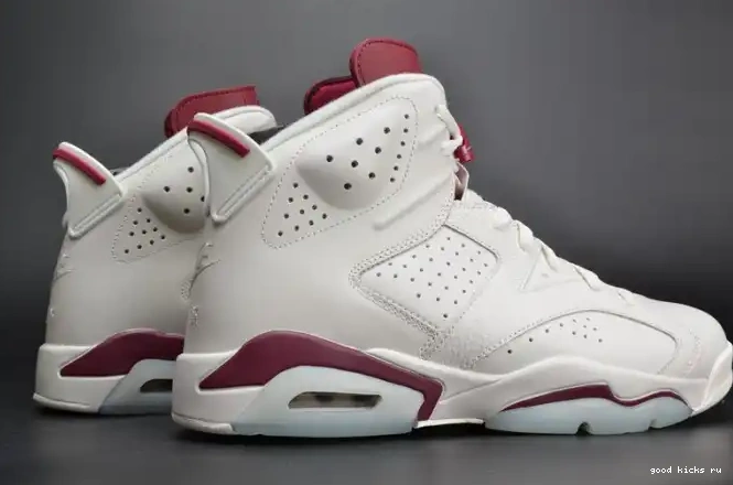 80% Off Sale Maroon Retro Air 6 384664-116 Jordan white 0507